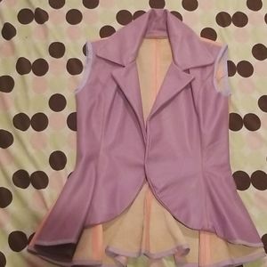 pink and purple*vintage*leather*peplum*vest